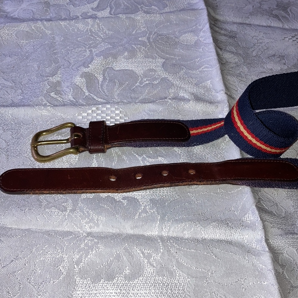 Vintage Coach Wool & Leather Belt Size 36”